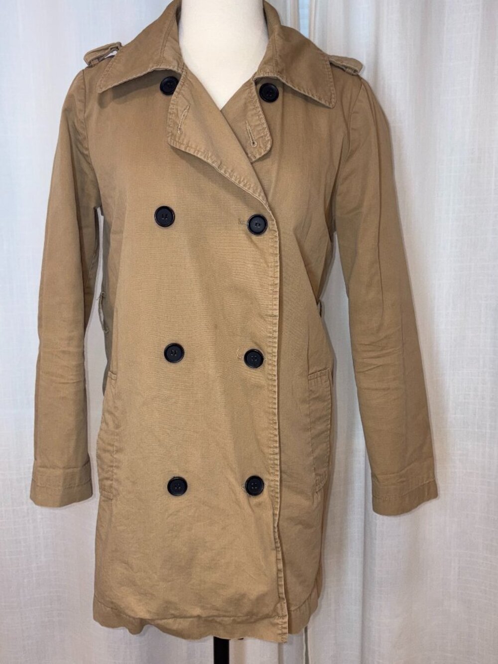 Forever 21 Tan Double-Breasted Trench Coat
